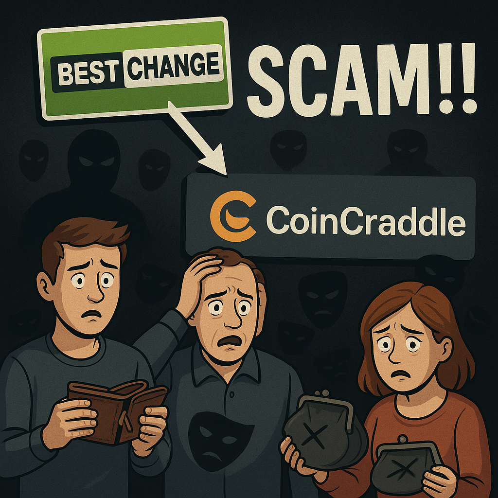 Обложка статьи: Скандал вокруг обменника CoinCraddle: фальшивые отзывы, заморозка средств и связь с BestChange